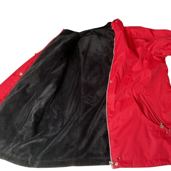 Women’s Red/Black Hooded Reversible Waterproof Anorak Jacket M - Picture 8 of 12